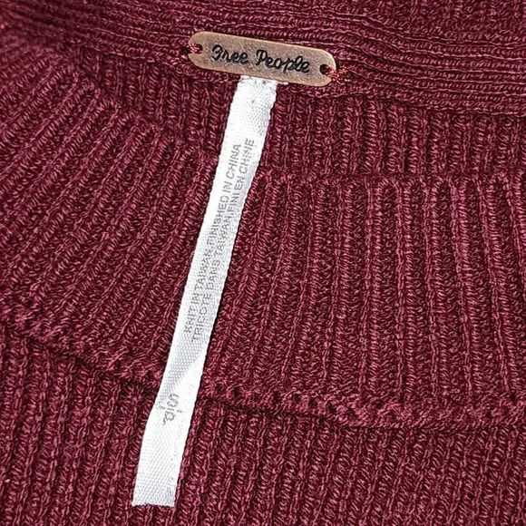 Free People Womens Peach Combo‎ Oversized Colorblock Sweater Small - Picture 3 of 4